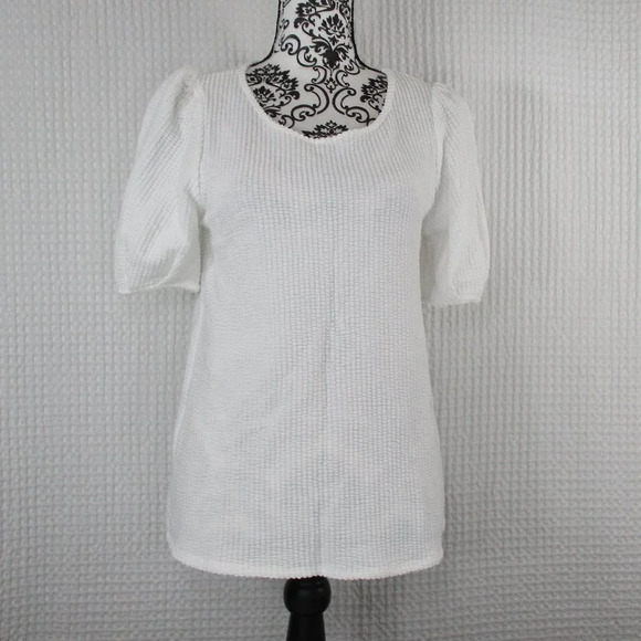 GREEN ENVELOPE Off White Blouse NWT Size Large - Picture 8 of 8